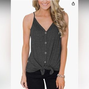 2/$15 Dark Gray Button Down Tank - Large
